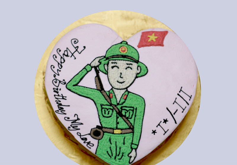 Mẫu bánh kem chú bộ đội Việt Nam