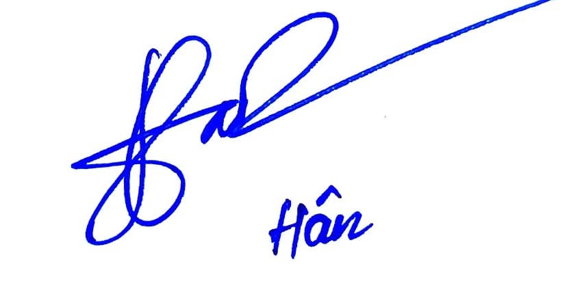 Mẫu chữ ký tay tên Hân