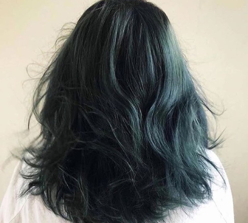 Mẫu tóc xanh rêu không tẩy đẹp