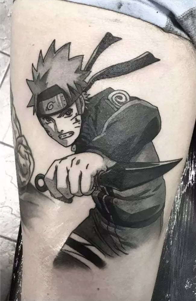 Mẫu hình xăm Naruto ở chân