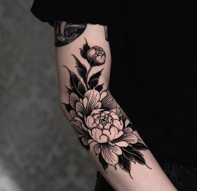 Hình xăm hoa nửa cánh tay đẹp nhất