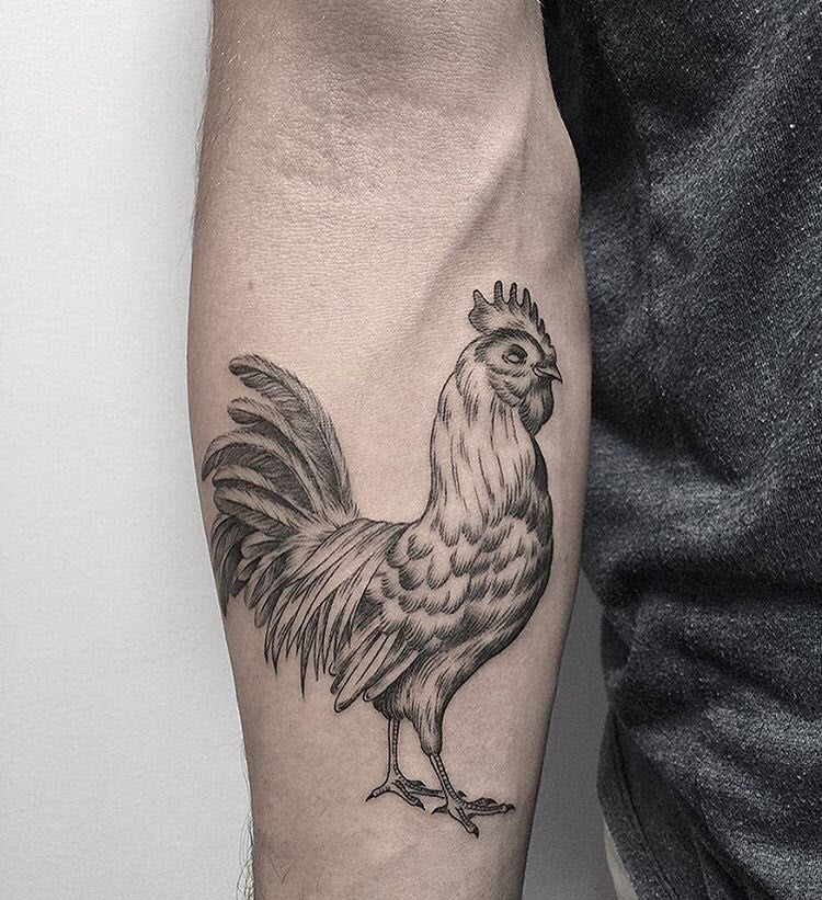 Mẫu tattoo gà trống đơn giản đẹp
