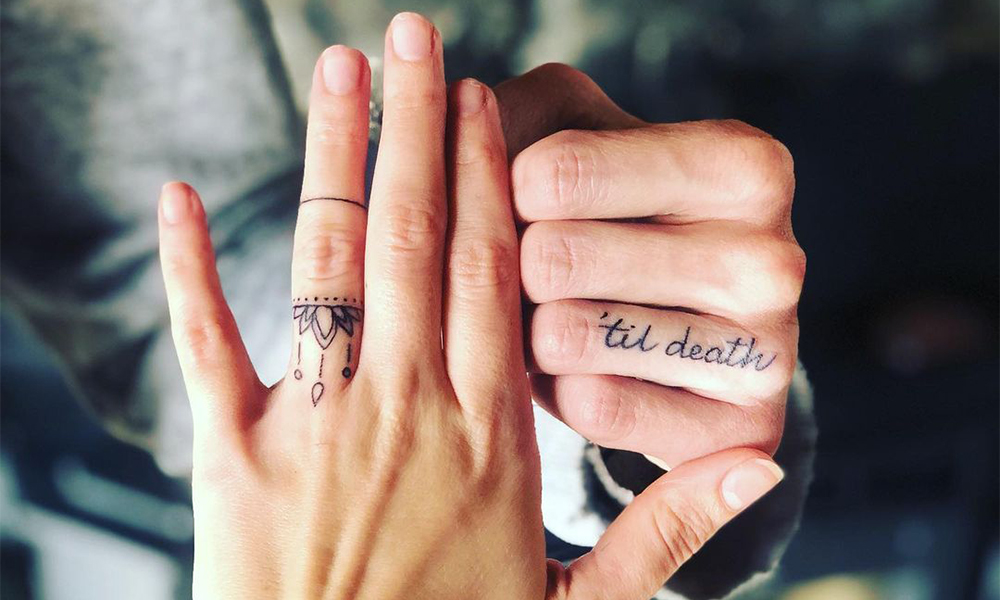 Tattoo nhẫn trên ngón tay trái đẹp