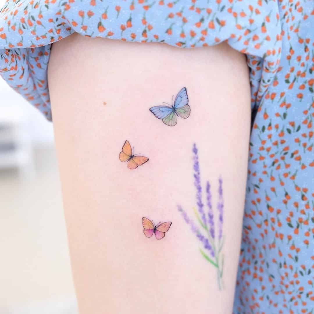 Mẫu hình tattoo con bướm mini ở tay cute