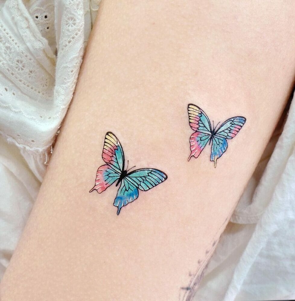 Tattoo con bướm mini ở tay đẹp
