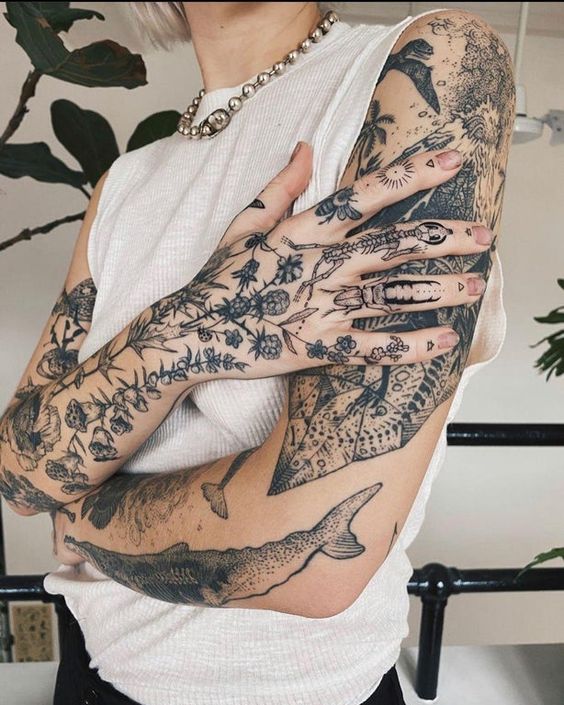 Hình ảnh tattoo kín tay siêu chất