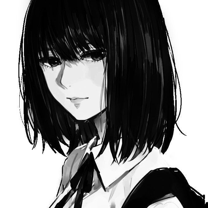 Hình avatar Anime đen trắng cực đẹp