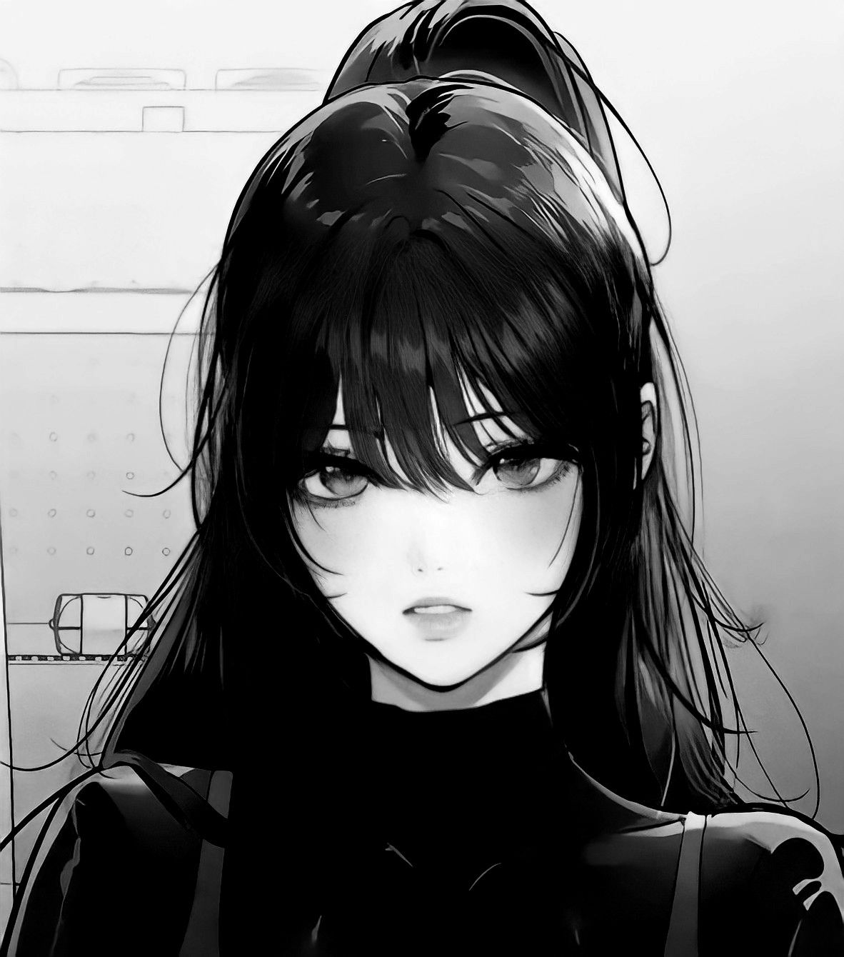 Hình avatar Anime đen trắng tuyệt đẹp