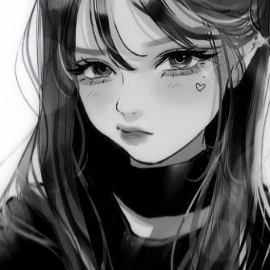 Hình avatar Anime trắng đen cực chất