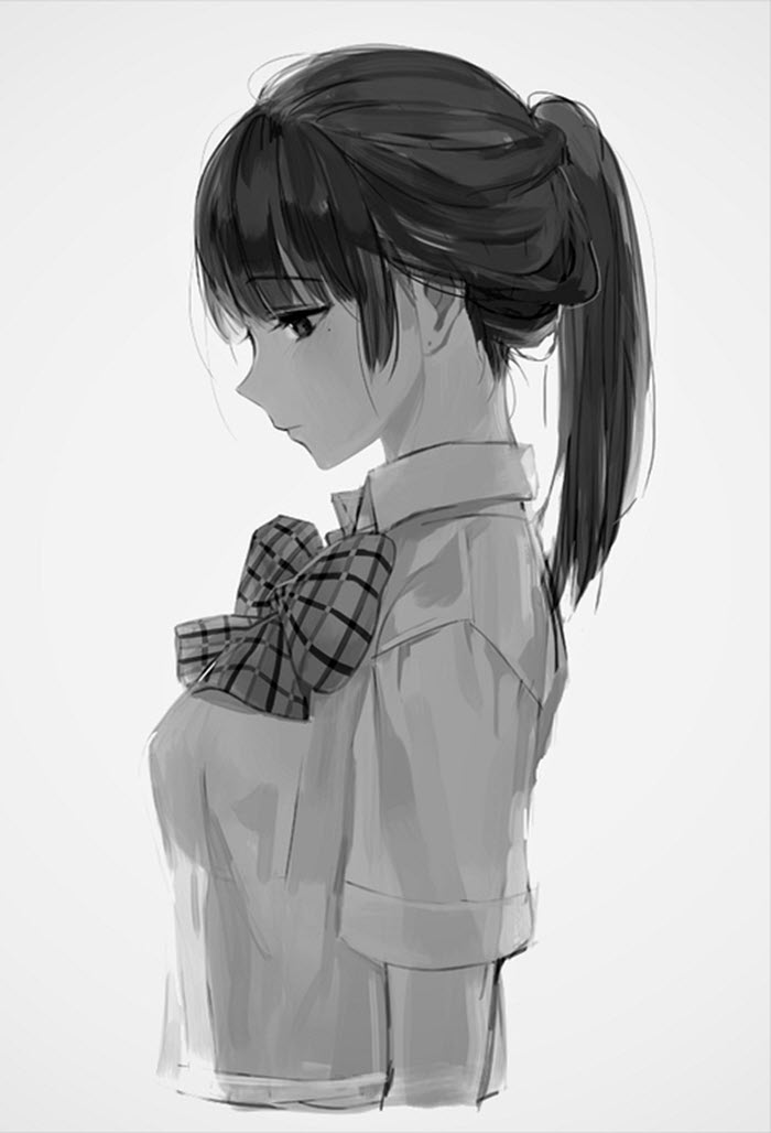 Hình avatar Anime trắng đen đẹp nhất