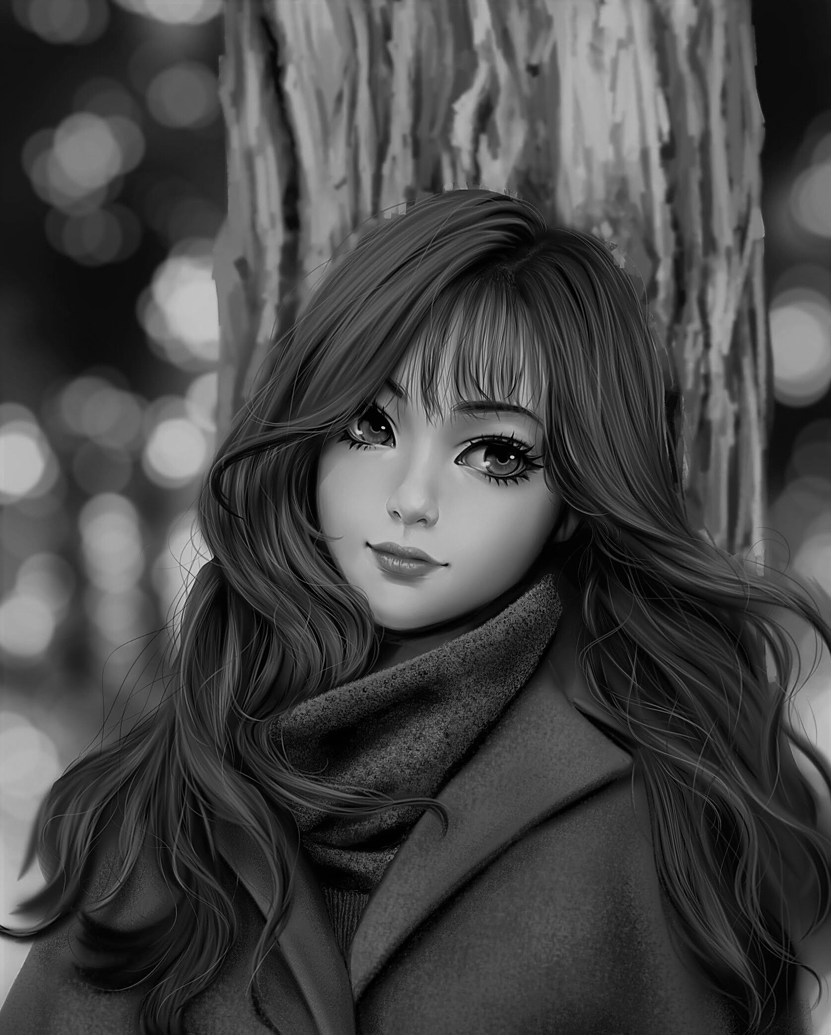 Hình avatar Anime trắng đen girl lạnh lùng