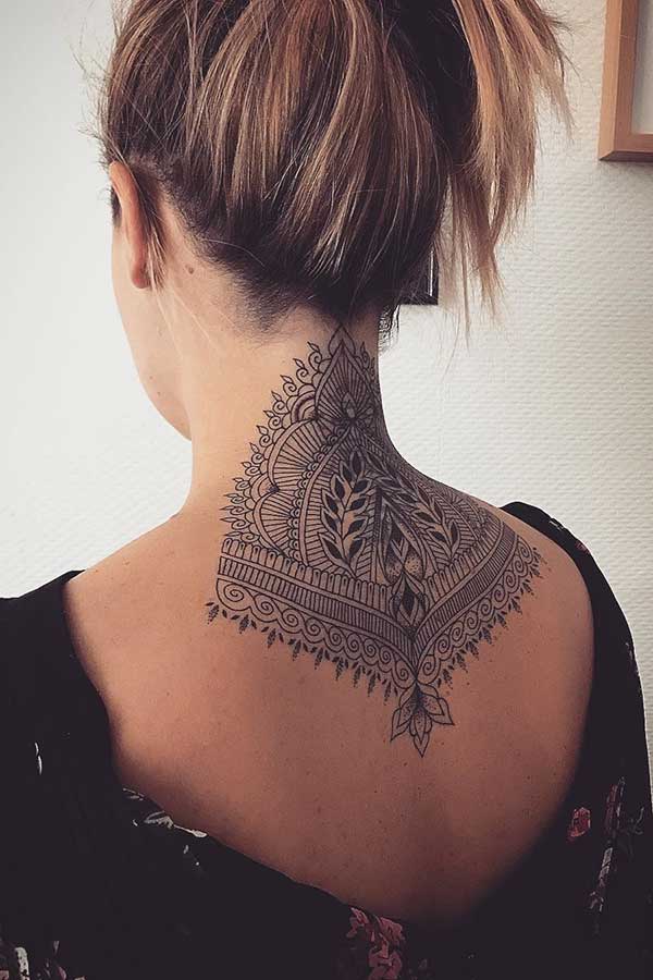 Hình mẫu tattoo sau gáy siêu ngầu