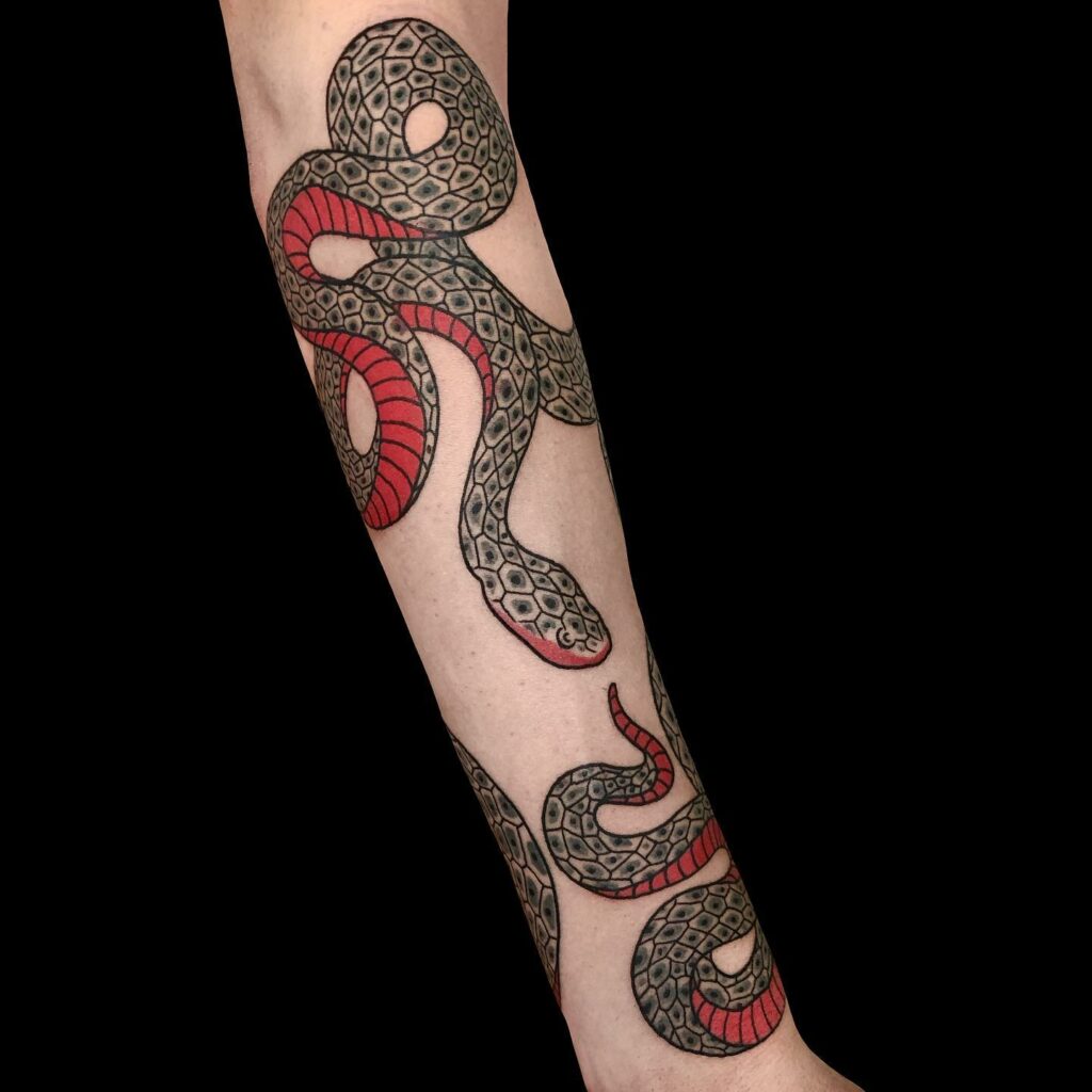 Mẫu hình xăm rắn Nhật cổ cực đẹp