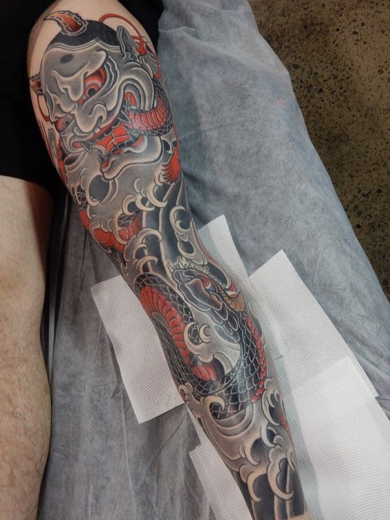 Mẫu tattoo rắn Nhật cổ siêu đẹp