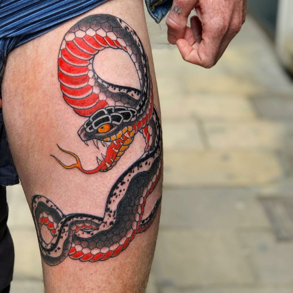 Mẫu tattoo rắn Nhật cổ