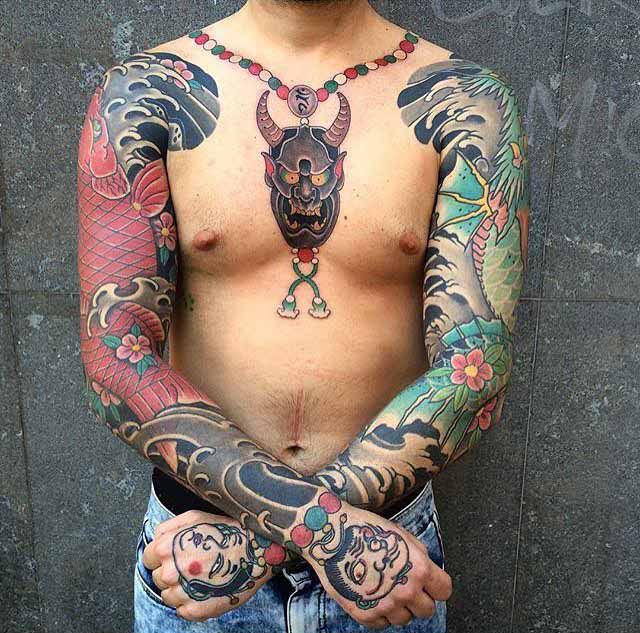 Tattoo dây chuyền Nhật cổ