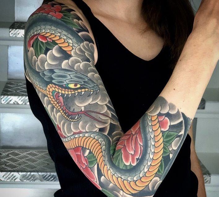 Tattoo rắn Nhật cổ siêu chất