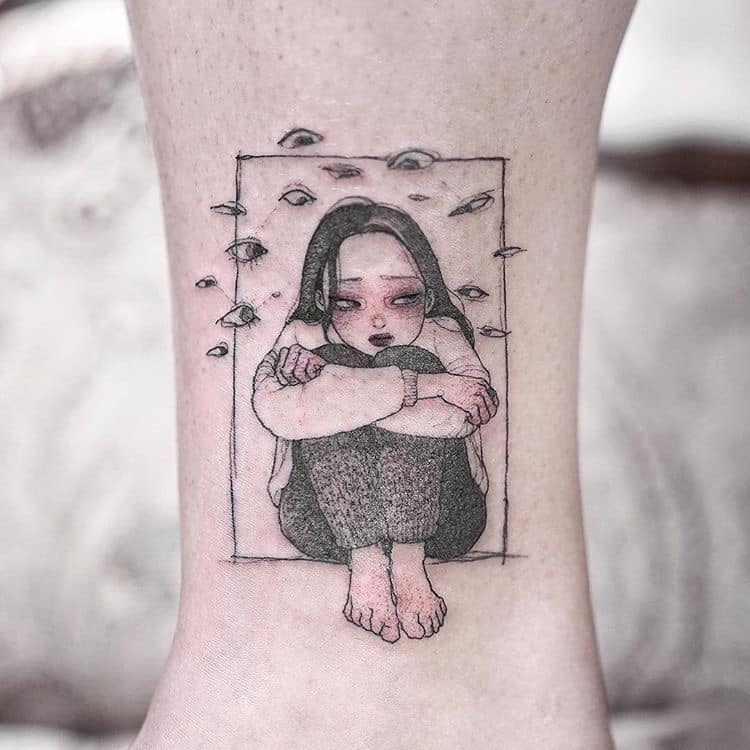 Hình Tattoo buồn đẹp cho nữ