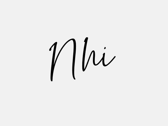 Mẫu chữ ký tên Nhi đơn giản dễ thương