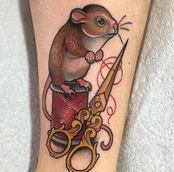 Hình Tattoo chuột thần tài đẹp