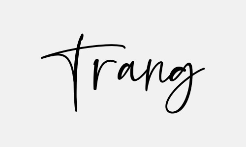 Sample signature of Trang's name according to feng shui