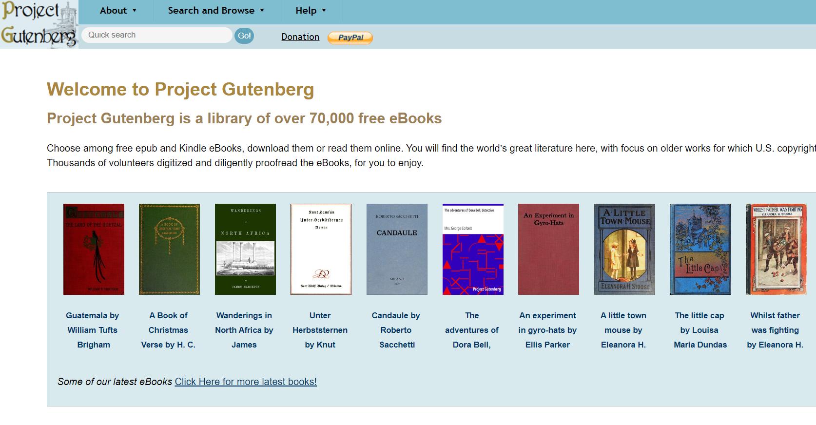 Web tải sách Project Gutenberg