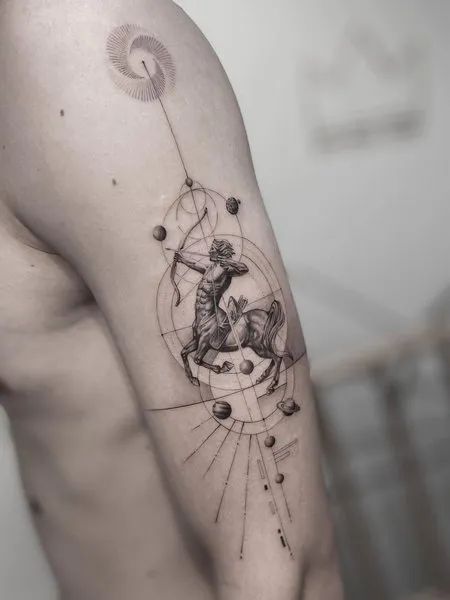 Hình tattoo Sagittarius
