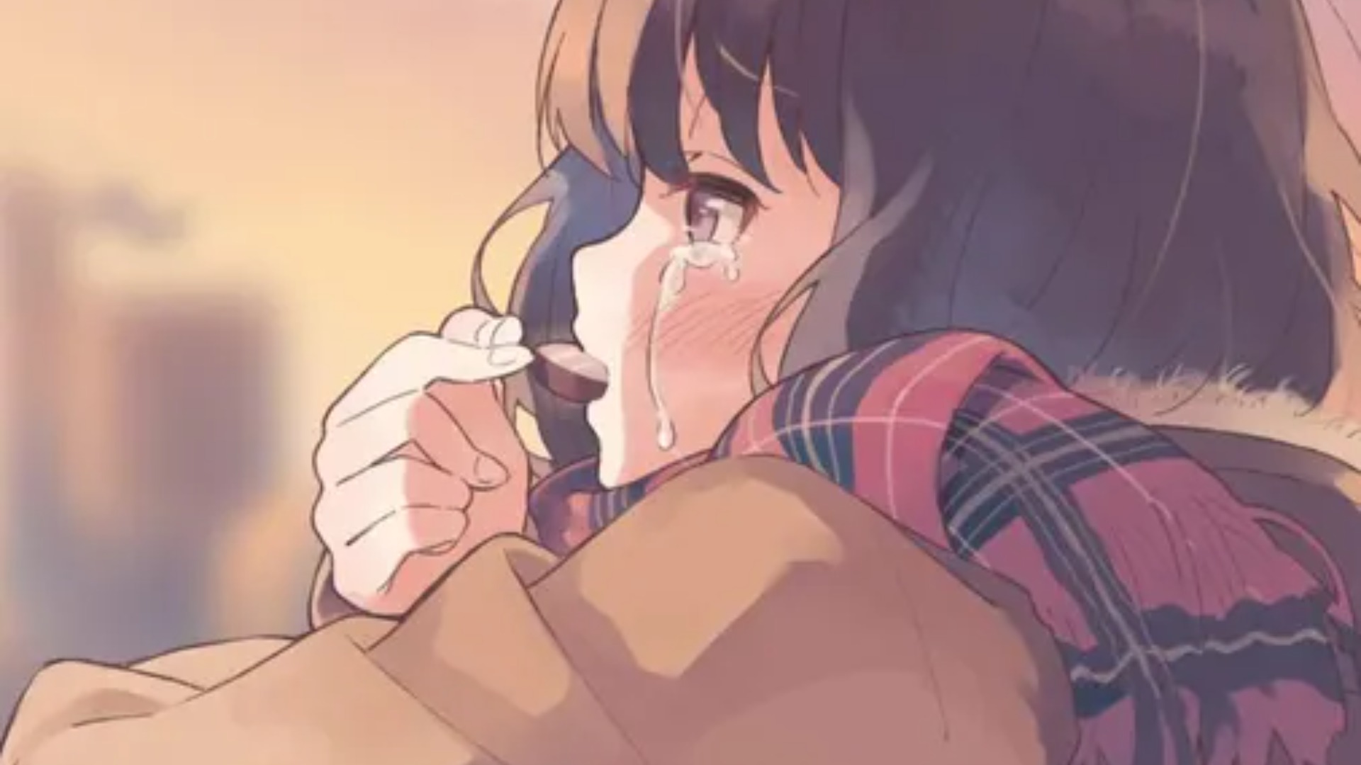 Hình ảnh buồn khóc cô đơn anime