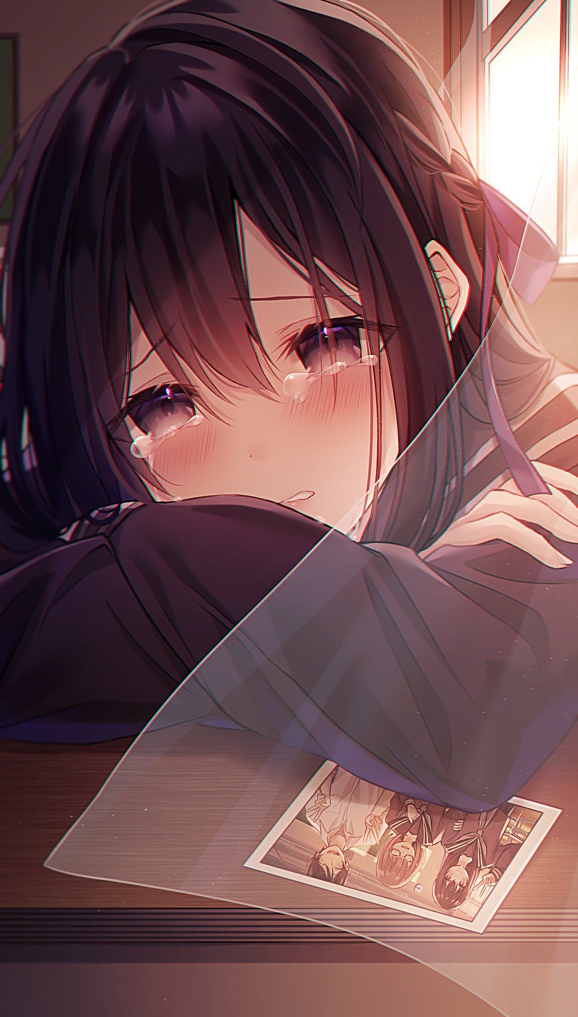 Hình ảnh cô gái buồn anime