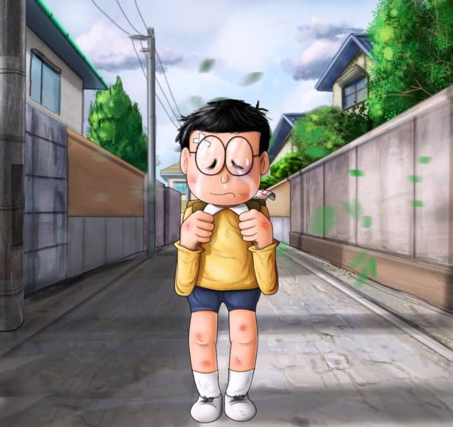 Ảnh hoạt hình Nobita buồn 3D