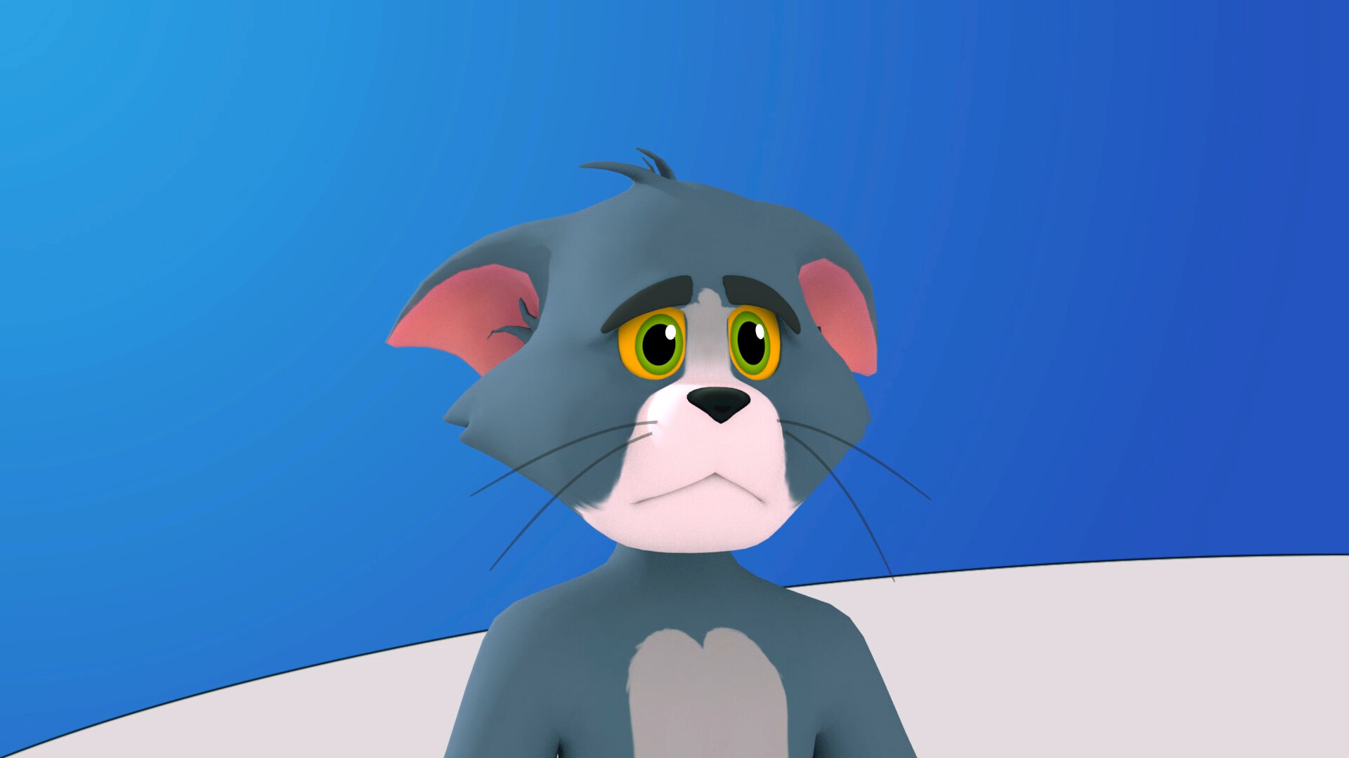 Hình ảnh mèo Tôm buồn 3D