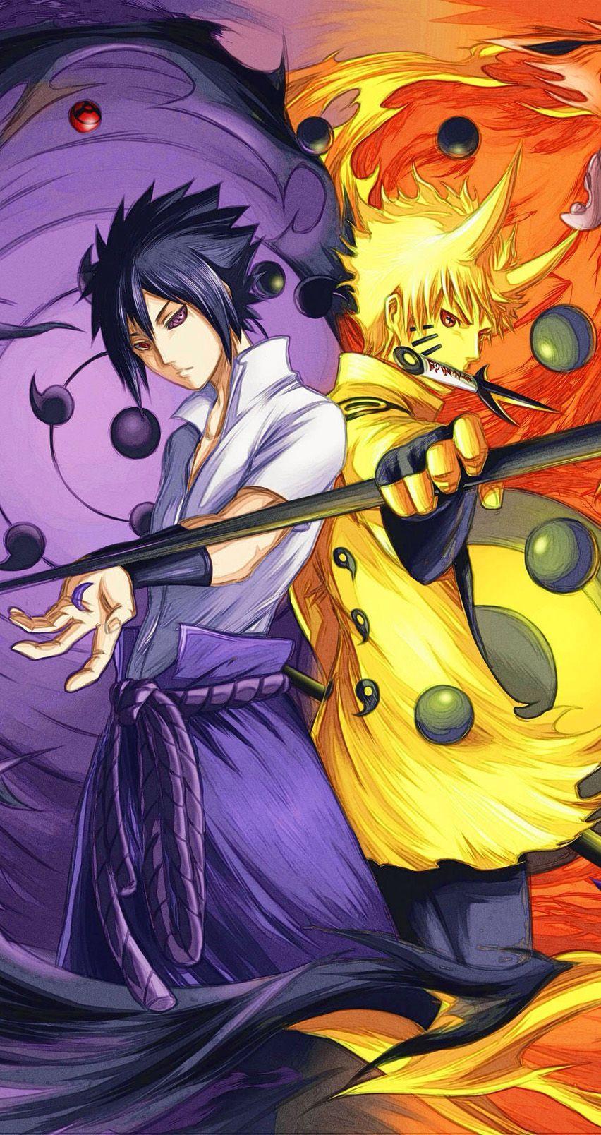 Hình ảnh nền Naruto và Sasuke cho điện thoại