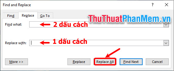 Chọn Replace All