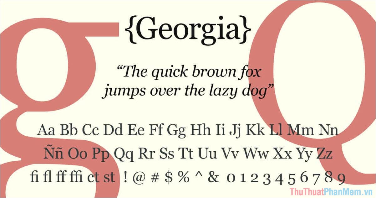 Georgia – Font chữ tiêu đề của các tờ báo tiếng Anh