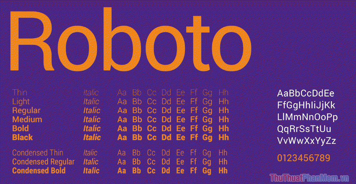 Roboto – Font chữ tiêu đề phổ thông hiện đại