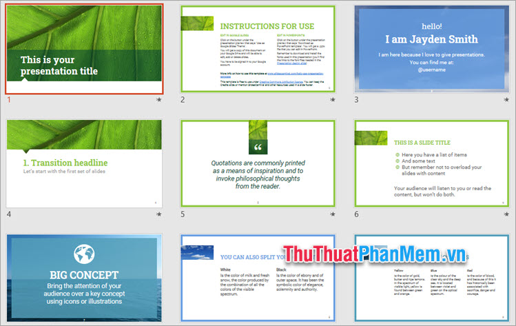 Mẫu PowerPoint bảo vệ môi trường - Khung nền xanh lá đẹp