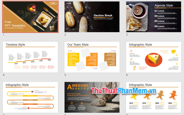 Mẫu PowerPoint về ẩm thực - Chủ đề thực phẩm chất lượng cao