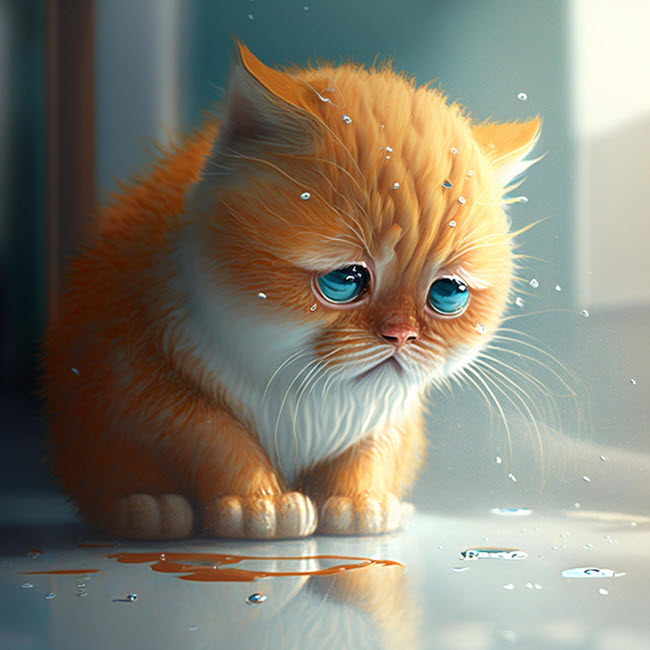 Meme mèo buồn cute