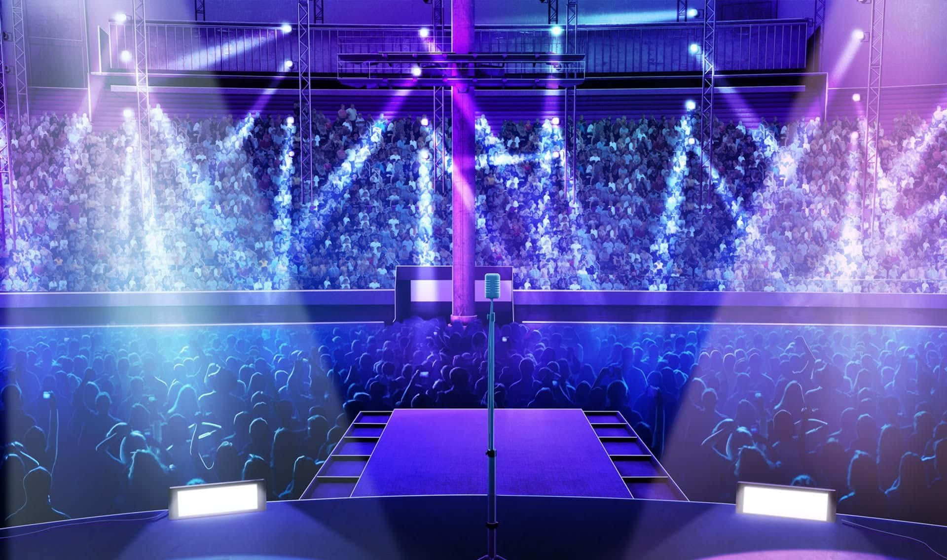 Background sân khấu đèn Neon hiện đại đẹp