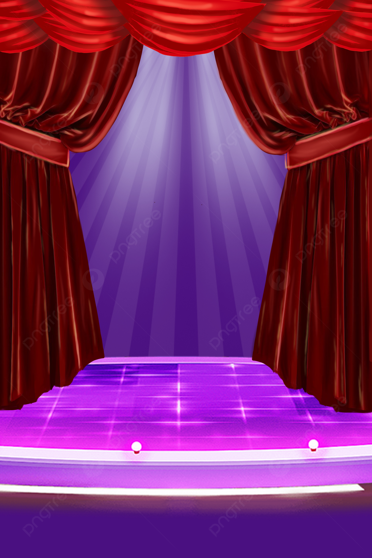 Background sân khấu rèm đỏ hiện đại