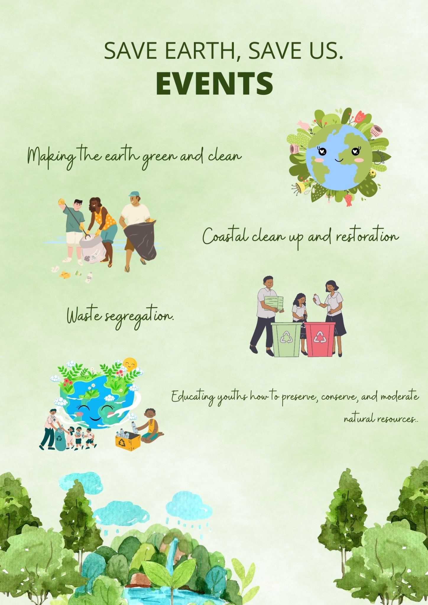 Poster bảo vệ môi trường xanh đơn giản