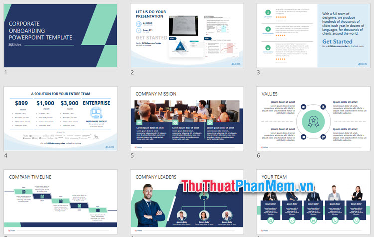 Mẫu PowerPoint thuyết trình nhóm chuyên nghiệp