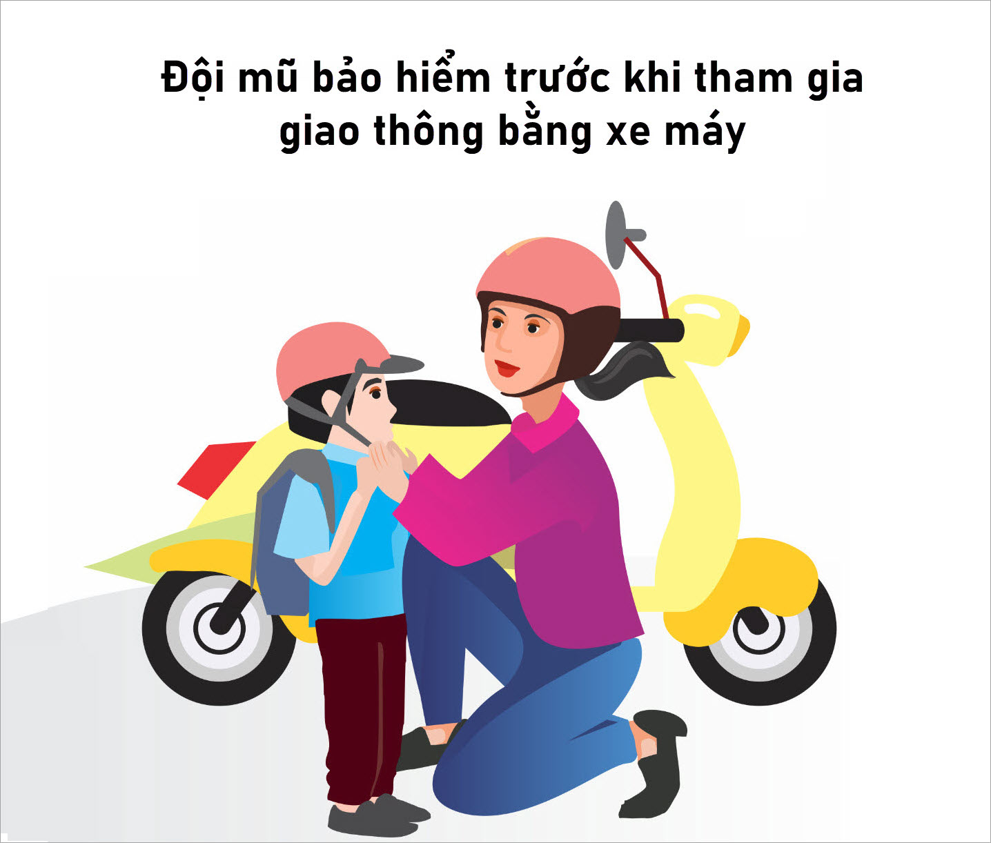 Poster an toàn giao thông - đội mũ bảo hiểm trước khi đi xe máy