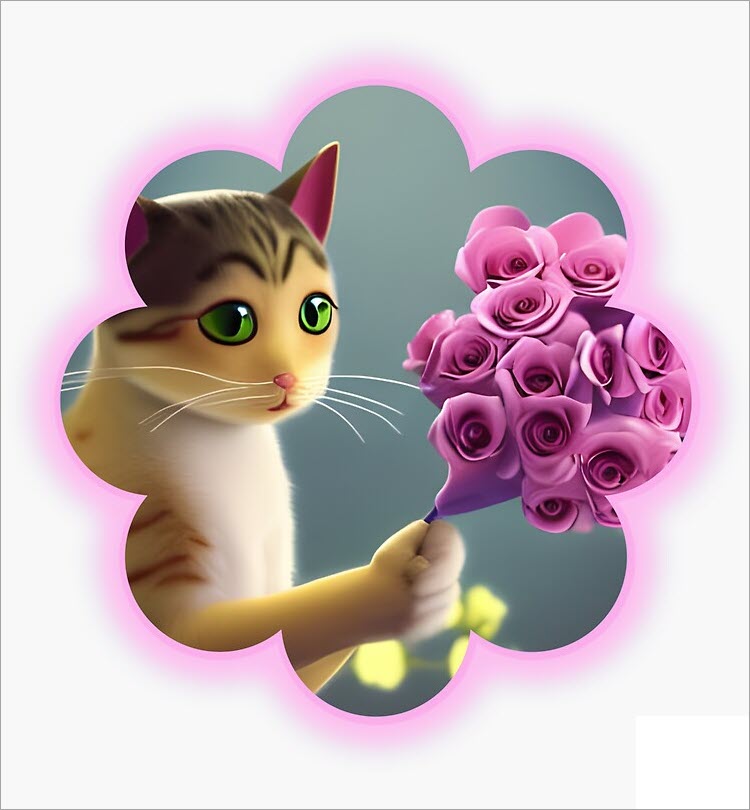 Meme mèo tặng hoa đẹp