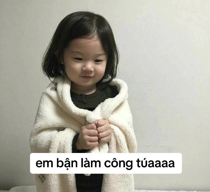 Meme em nhỏ bé Nước Hàn dễ thương, xứng đáng yêu