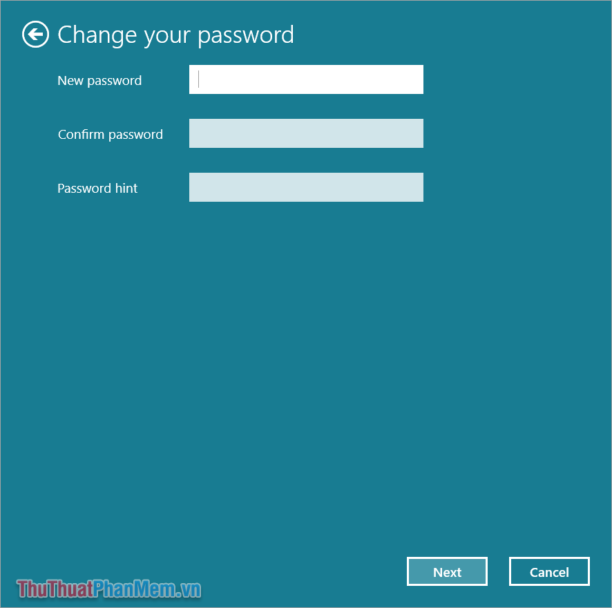Giao diện Change Your Password
