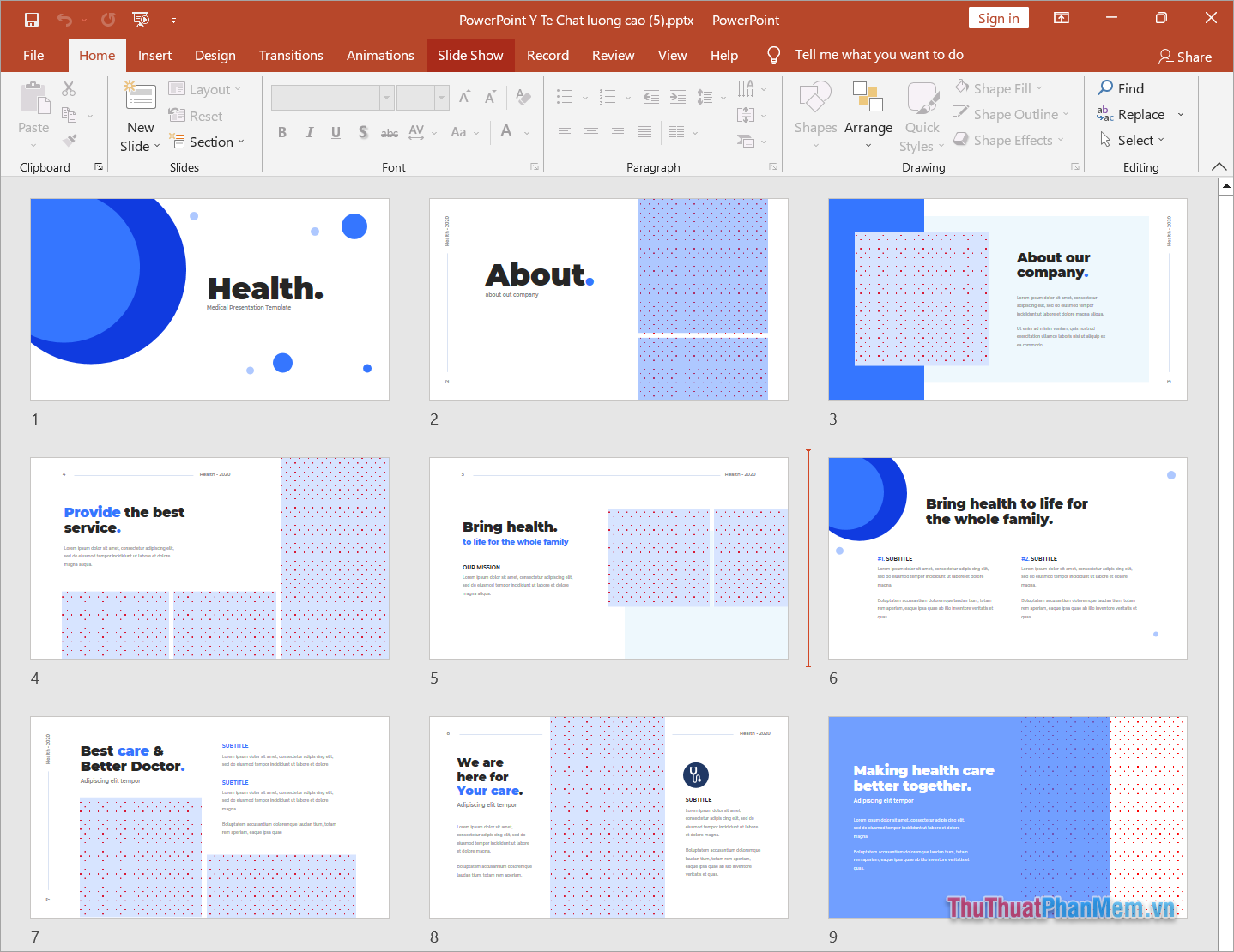 Template PowerPoint Y tế