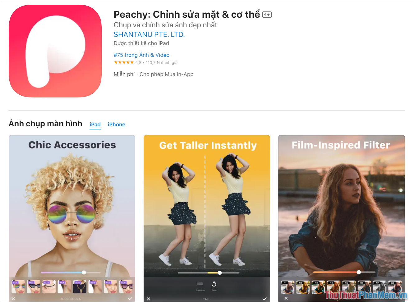 Peachy – App kéo dài chân chuyên nghiệp