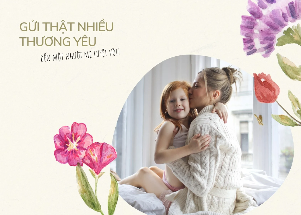 Thiệp chúc mừng ngày Phụ nữ Việt Nam dành cho mẹ