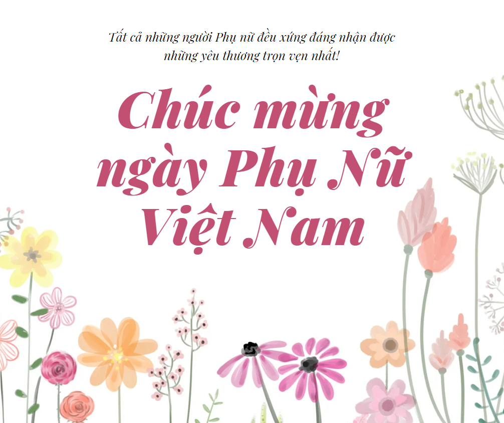 Thiệp chúc mừng ngày Phụ nữ Việt Nam đẹp nhất